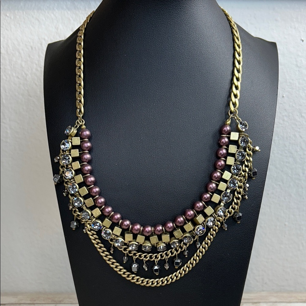 Silpada KR Vintage necklace w/ hematite beads, glass pearls, Swarovski crystals